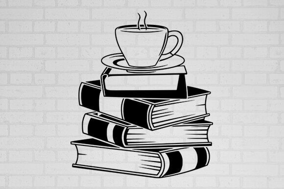 Book With Cup SVG, Book And Coffee SVG