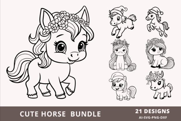 Cute Baby Horses SVG Bundle