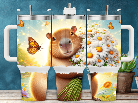 Daisy Capybara Butterflies 40oz Tumbler Review