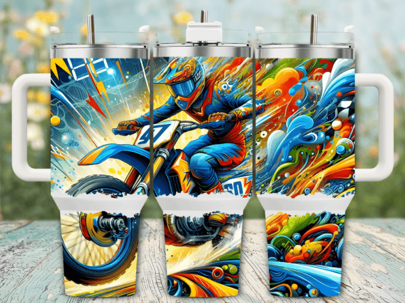Dirt Sport Bike Explosion 40oz Tumbler Embroidery Review