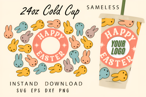 Happy Easter Cold Cup Svg