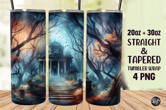 Haunted Forest Tumbler Wrap 20oz Skinny