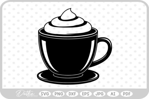 Hot Cocoa Coffee Cup SVG PNG DXF