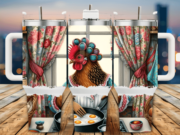 Kitchen Rooster Window Tumbler Wrap Design Review