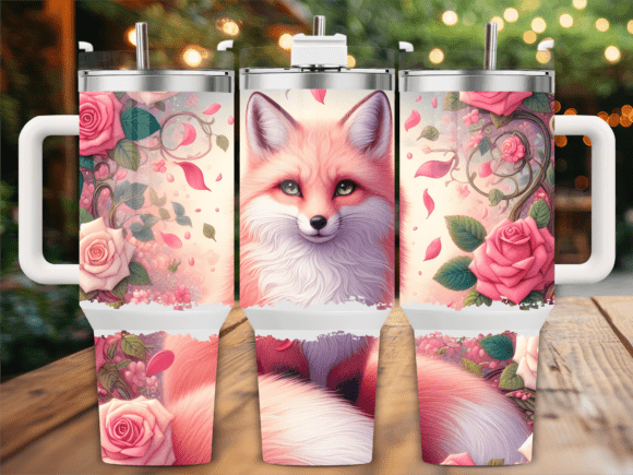 Pink Fox and Roses Tumbler Wrap Design Review