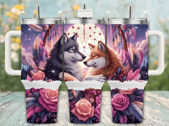 Romantic Wolves Roses 40oz Tumbler Wrap Review