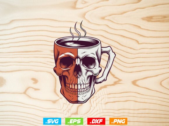 Skull Coffee Cup SVG