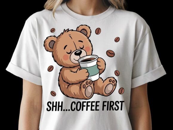 Teddy Bear with Coffee Cup SVG