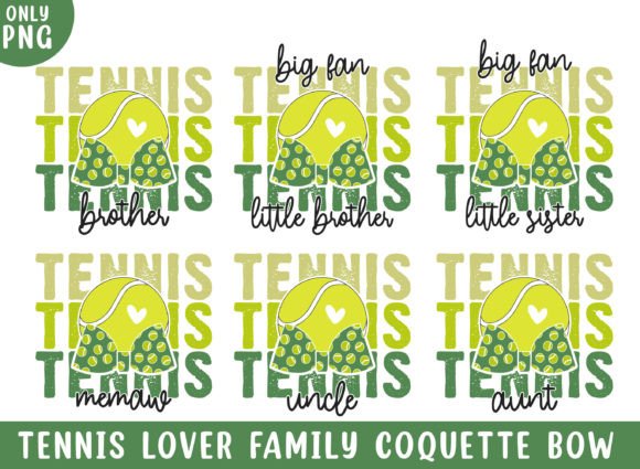 Tennis Family Retro Coquette Bow Design