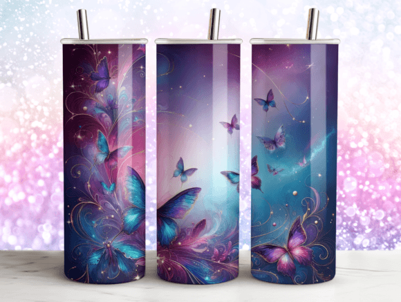 Whimsical Butterflies Agate Tumbler 20oz