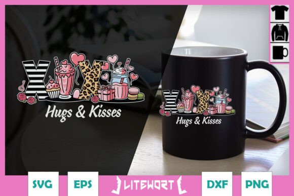 Xoxo Hugs and Kisses Coffee Cup SVG